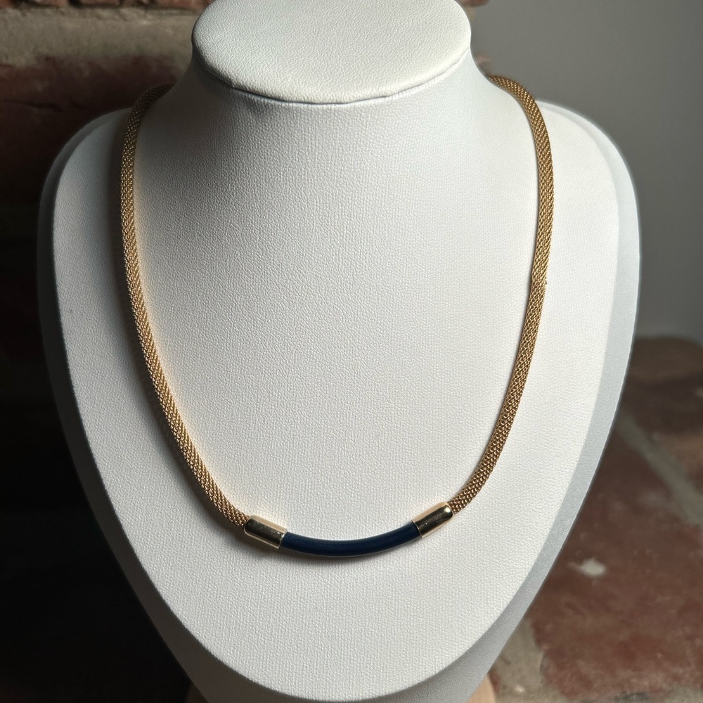 Vintage Sarah Coventry Blue Bar Snake Chain - Picture 2 of 16